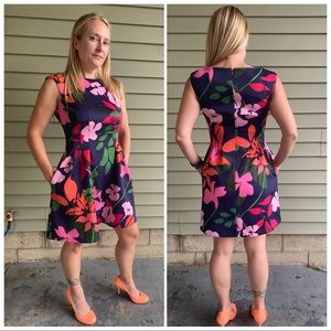 Vince Camuto Floral Mini Dress - Pink, Purple, Green